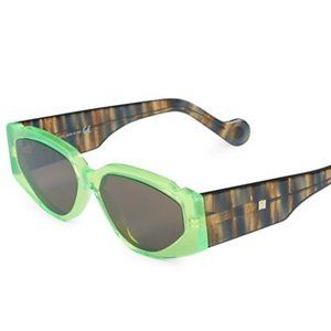 Fenty Off Record 57MM Rectangular Sunglasses Green